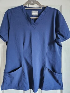 Tafford Women's Scrub Top Size M Navy Blue - Picture 1 of 4
