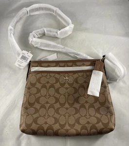COACH Khaki / Saddle 2 F29210 Signature File Body Bag NWT New - Picture 1 of 4