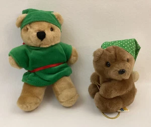 Dakin Plüsch Braunbär im Elfengewand 4 Zoll Bär mit Mütze 1985 Weihnachten Plüsch - Bild 1 von 12