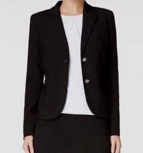 Calvin Klein Women's Black Solid Two-Button Blazer Jacket Size 16 - Picture 1 of 2