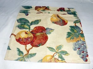 Fall Placemats Harvest Season Set of 4 Tapestry Woven Fruits 2 Sided Reversible - Imagen 1 de 3