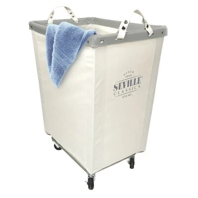 Seville Classics Commercial-Grade Heavy-Duty XL Canvas Laundry Hamper on Wheels - Image 1 of 4