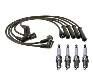 Denso Wire Set 7mm & 4 Double Platinum Spark Plug 0.044 Kit For Ford 2.2L L4 - Picture 1 of 1