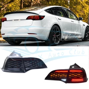 Pair Rear Full LED Tail Lights Turn Signal Lamps t For Tesla Model 3/Y 2017-2023 - Imagen 1 de 9