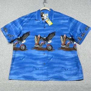 NWT KY's Hawaiian Shirt Men 3XL Eagle Surfboard Motorcycle Chopper Aloha VTG USA - Picture 1 of 6