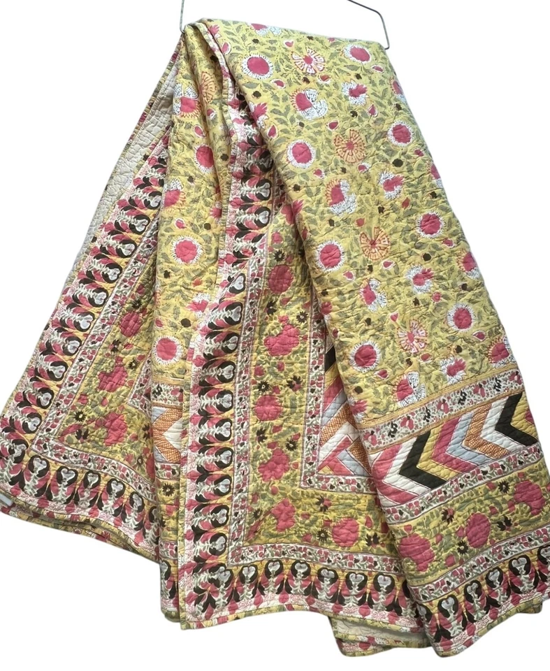 Manta Edredón Algodón Reversible Retazos Florales Vintage Pottery Barn Rara Foto 1 de 4