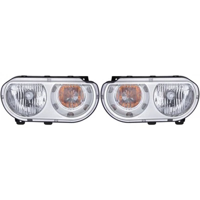 Par de faros halógenos de pasajero y conductor CAPA para Dodge Challenger 2008-2014 Foto 1 de 2