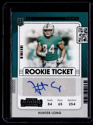 2021 Panini Contenders Rookie Ticket Auto Hunter Long #185 B - Image 1 of 2