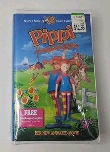 Pippi Longstocking (VHS, 1998) Animated - Brand New/Sealed w/ Figure/Toy - Foto 1 di 7