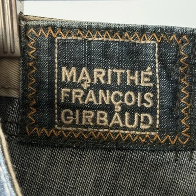 GIRBAUD M+FG Wide Leg Black Denim Jeans Y2K Baggy Stitched X Front Sz: 44 x 30 - Image 1 of 4