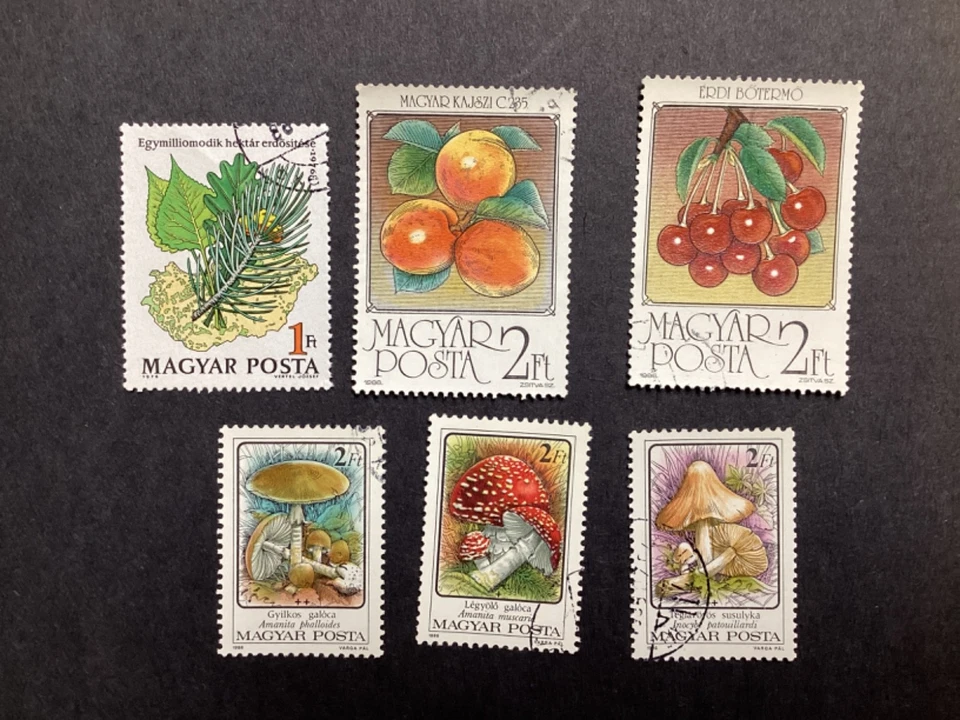 Hungary Stamp 1960s- 1999 Group old lot Plants Fruit Mushrooms 5 Different - Image 1 of 1