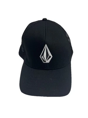 Volcom Snapback New Flexfit Mesh Back Trucker Hat Black One Size with Tags  - Image 1 of 3