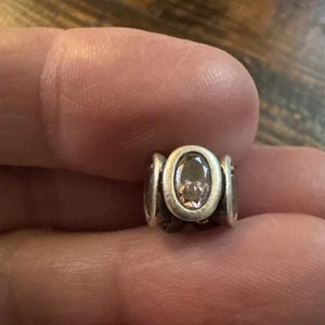 Authentic PANDORA ALE 925 Sterling Silver Purple CZ Oval Lights Charm - Picture 1 of 4