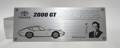 1/8 Toyota 2000 GT Metal Name Plate Plaque for Hachette Deagostini etc - Image 1 of 2