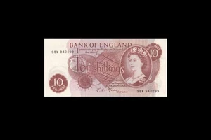 1966-70 BANK OF ENGLAND QEII 10/- **Fforde** "W" (( GEM UNC )) - Picture 1 of 2