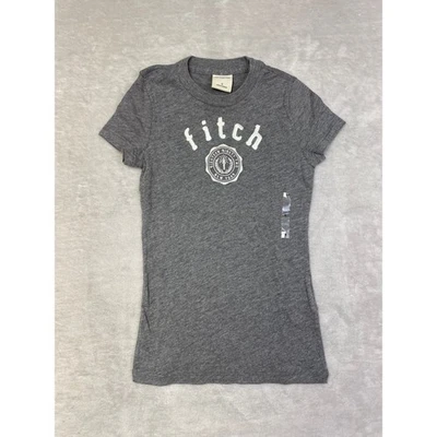 Abercrombie Kids Girls Graphic T Shirt Gray Fitch Logo Short Sleeve Size S - Image 1 of 4