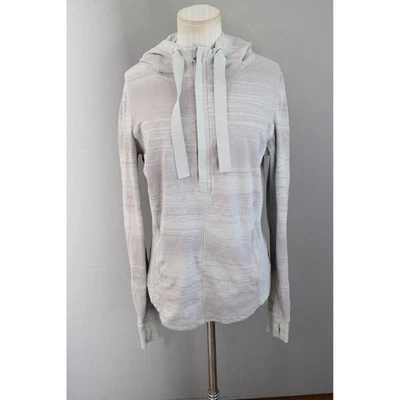 Sudadera con Capucha Lululemon Post 10 Gris Media Cremallera Sudadera con Capucha Jaspeada Foto 1 de 4
