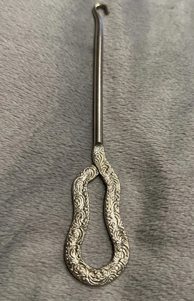 Bota de metal vintage con botones zapato corsé de encaje gancho Grannycore antigua Foto 1 de 4