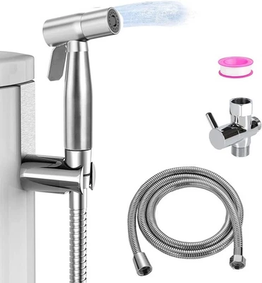 Bidet Brause mit Halter WC Hand Duschkopf Intim Hygiene Dusche Bad Set Edelstahl - Bild 1 von 4
