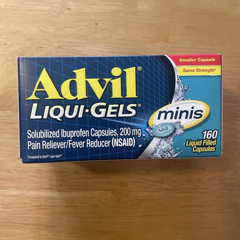 Advil Liqui Gels Pain Reliever Mini's 160 Liquid Filled Capsules FREE SHIPPING - Image 1 of 1