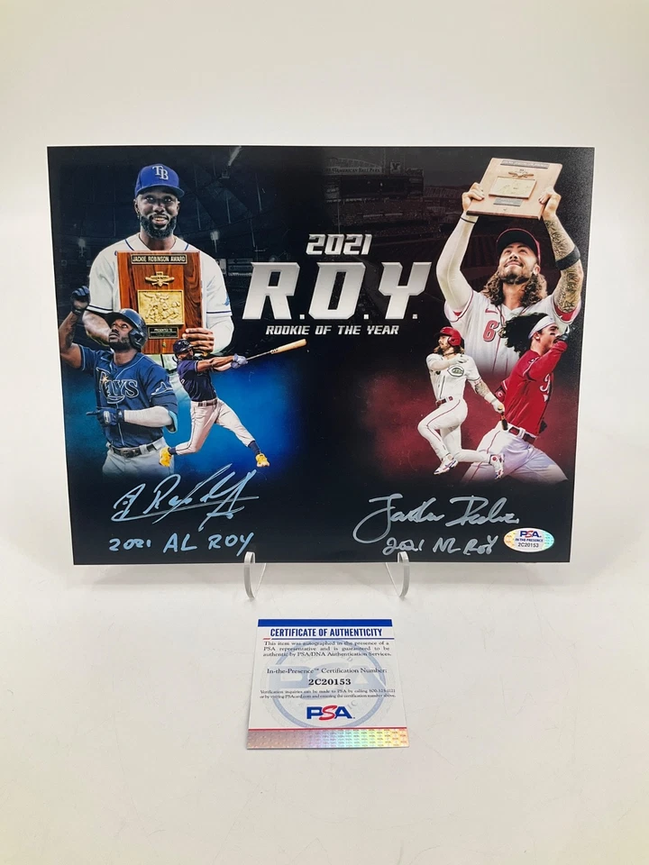 JONATHAN INDIA / RANDY AROZARENA SIGNED 8X10 PHOTO PSA COA W/ INSCRIPTIONS! - Image 1 of 1