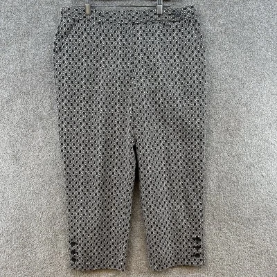 Pantalones para mujer Lands' End talla 12 negros blancos geométricos tiro alto pierna recta Foto 1 de 4