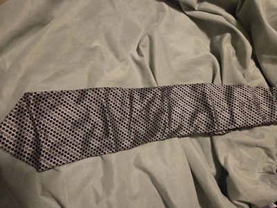 Gravata de seda masculina Bachrach azul marinho e pontos cinza escuro feita na Itália - Imagem 1 de 4