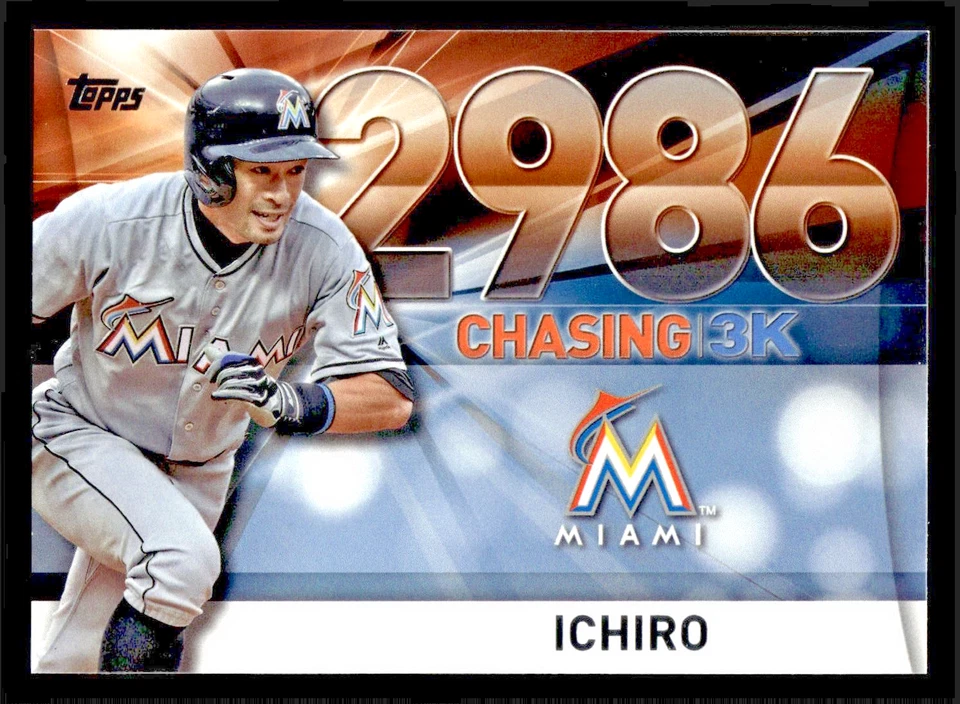 2016 Topps Update Ichiro Suzuki Chasing 3K - 2986 #3000-56 - Miami Marlins - Image 1 of 1