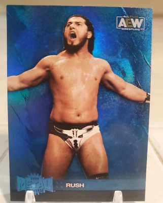 RUSH ROUGE 2022 SkyBox Metal Universe AEW Blue Parallel Upper Deck Card SP HTF - Image 1 of 2