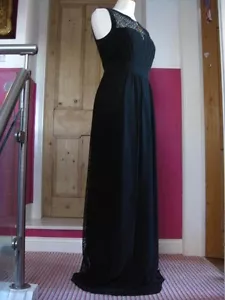 BNWT DOWNTON 1920s MAXI DRESS 10 Black lace gatsby prom party £149 planet - Picture 1 of 12