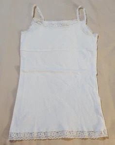 Cherokee Girls Cami Size XL White Lace Trim Ribbed Youth Top Tank Camisole - Picture 1 of 6