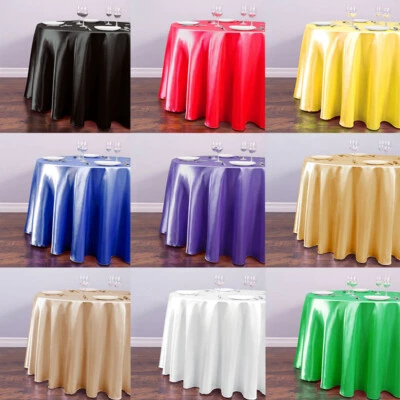 Round Tablecloth Table Cloth Covers Wedding Party Table Decor Reusable 145cm - Image 1 of 4