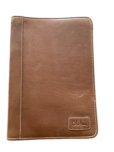 Cole Haan Brown LEATHER CASE Cover 8.5"x5.75"  Kindle Tablet Folio Case Folded - Picture 1 of 7