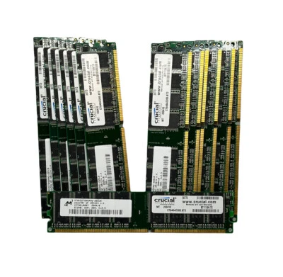 13x Crucial MT8VDDT6464AG-265CB 512MB PC2100 DDR-266MHz CL2.5 184-Pin DIMM As-is - Image 1 of 4