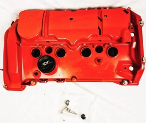 Aluminum Red-Orange Valve Cover - Mini Cooper S R56 - R59 R60 1.6 Turbo 2011-16 - Foto 1 di 12