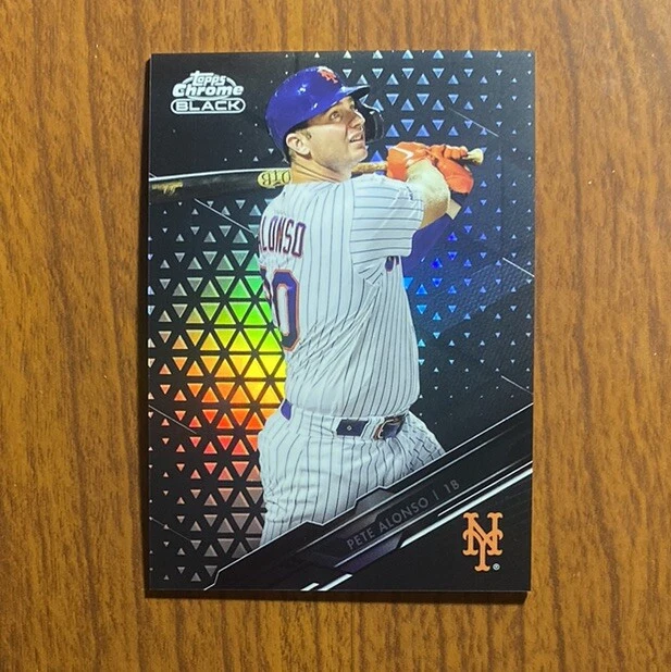 2020 Topps Chrome Black #15 Pete Alonso Refractor /199 New York Mets