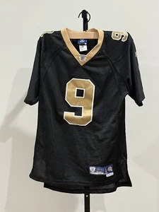 Reebok Official NFL New Orleans Saints Jersey Kids Youth L Drew Brees #9 Black - Picture 1 of 3