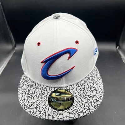 Cleveland Cavaliers 59Fifty White with Black and Grey Concrete Brim Size 7 5/8 - Image 1 of 4