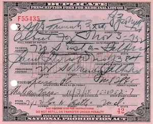 Antique Prohibition Whisky Milk Prescription Doctor Pharmacy Bar Maryland MD Fox - Picture 1 of 1