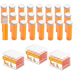 11 Dram 36pcs Empty Pill Bottles with Desiccant Caps Pharmacy Vial Container - Picture 1 of 14