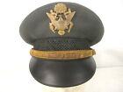 Vietnam US Army Officer's Uniform Visor Service Cap w/Black Leather Brim Size 7