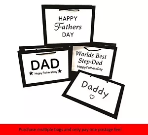 Happy Fathers Day Geschenktüte - Luxus weiße Spezialtaschen - Dad Daddy Step-Dad - Bild 1 von 7