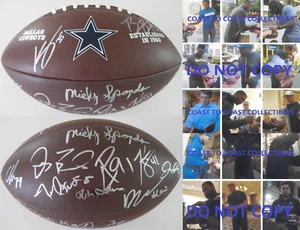 2017 DALLAS COWBOYS,TEAM,SIGNIERT,AUTOGRAPHED,COWBOYS LOGO FOOTBALL,COA,WITH PROOF - Bild 1 von 7