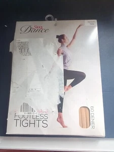 Collant da ballo setoso senza piedi marrone 60 denari beige piccolo - Foto 1 di 10
