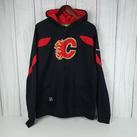 REEBOK Calgary Flames center ice collection 1/4 zip pullover jacket XL Coat NHL Cover