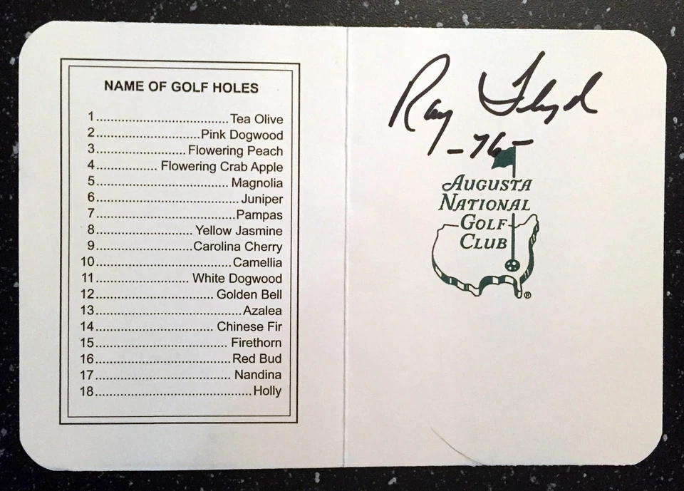 Masters Champion Raymond Floyd Signed Masters Scorecard 3 COA - Image 1 of 1