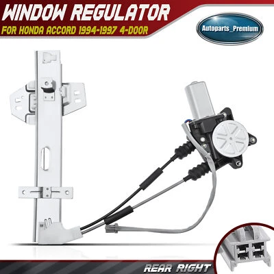Regulador de ventana eléctrica con motor para Honda Accord 1994-1997 sedán pasajero trasero Foto 1 de 4