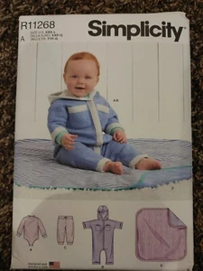 Simplicity R11268 Baby Bodysuit, Jumpsuit, Pants & Blanket Sz XXS-L UNCUT S9459 - Picture 1 of 2