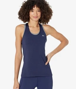 Under Armour Women's Fitted Racerback Tank Top Deep Midnight Navy NWT - Picture 1 of 4