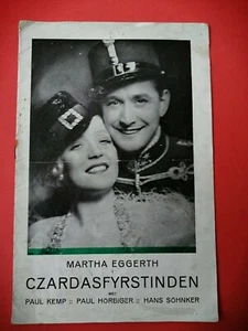 Danish Film Program "The Csardas Princess" 1934.Martha Eggerth.Hans Söhnker. - Picture 1 of 5